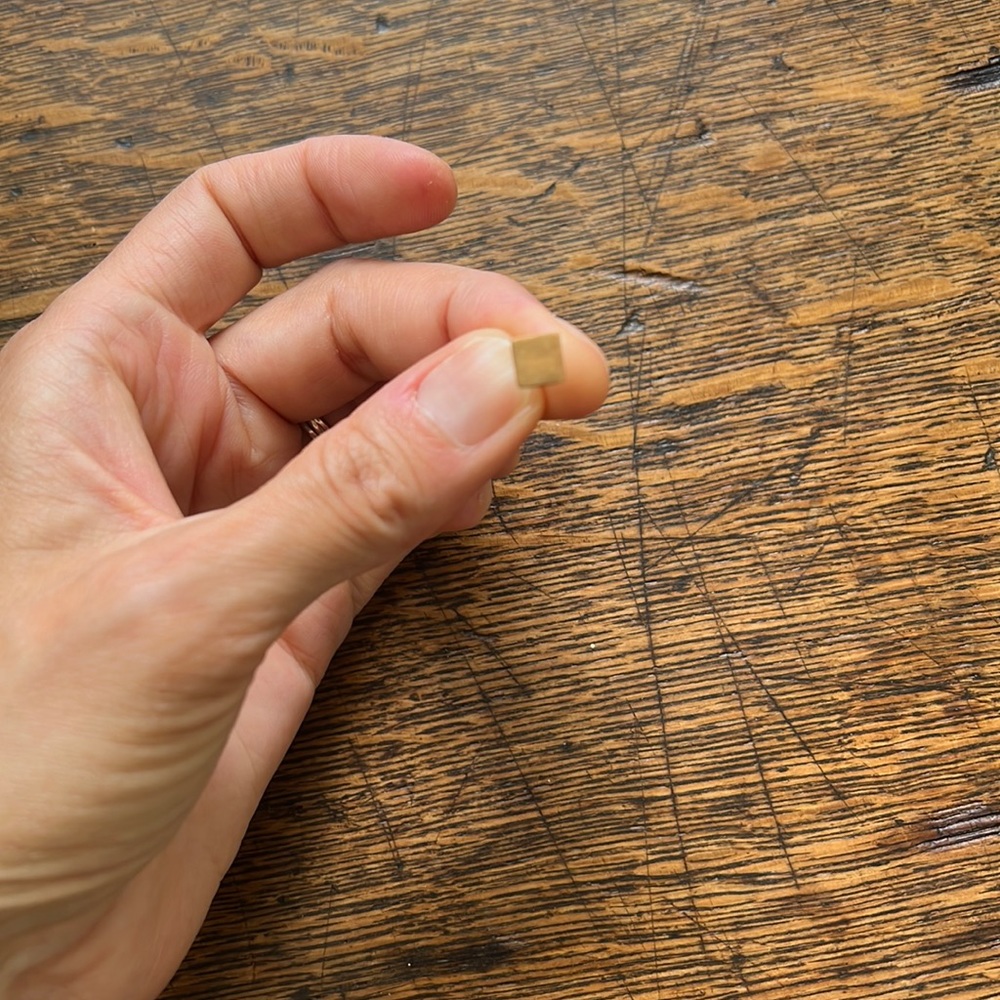Brass flat square stud